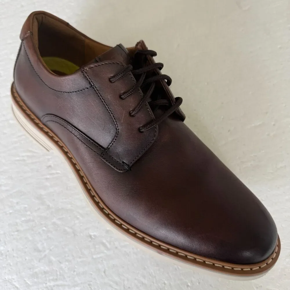 Florsheim Norwalk Plain Toe Oxford Brown Cognac Leather Men's Oxford Size 8.5M